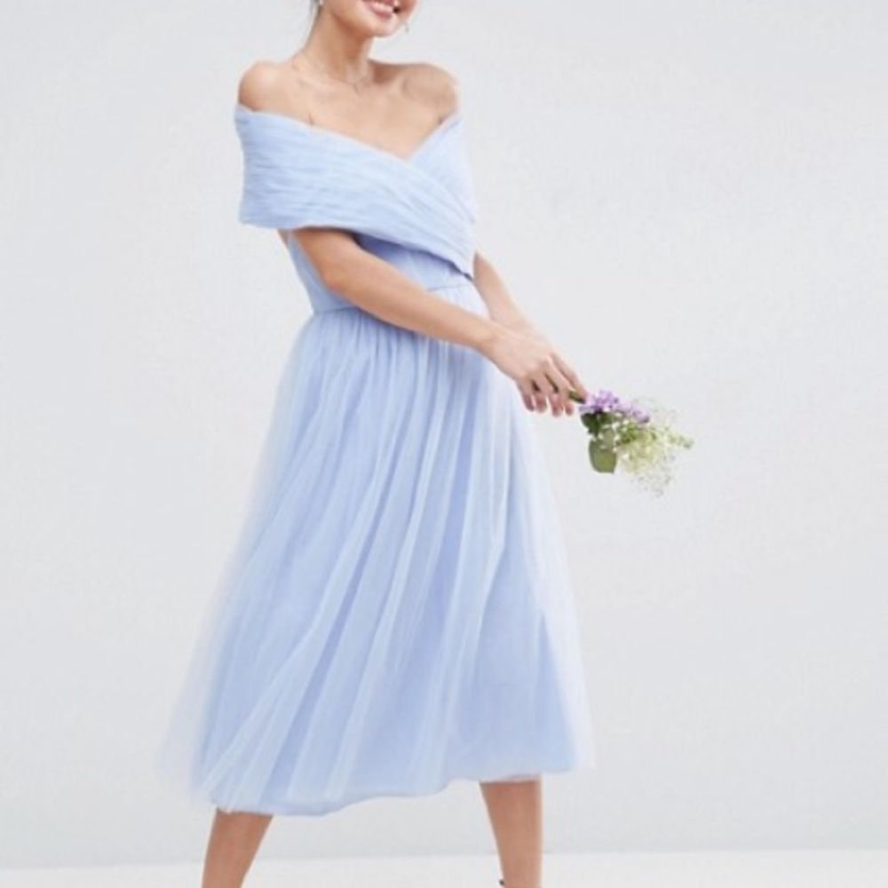 baby blue tulle prom dress - Picture 5 of 6